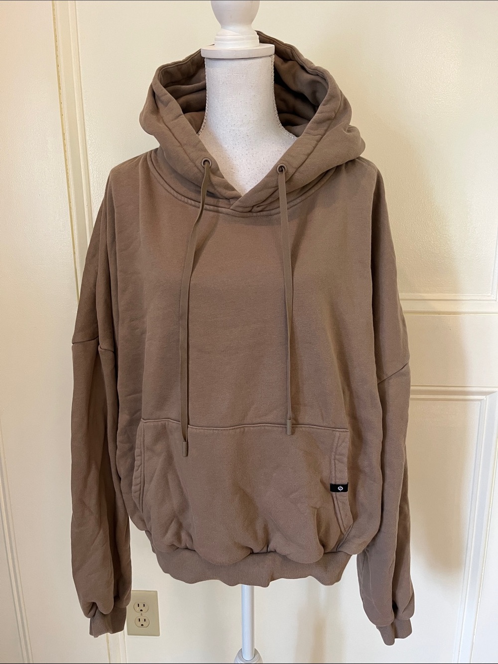 POPFLEX Taupe Brown Oversized Hooded Sweatshirt